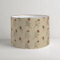 Carmine Floral Drum Lampshade — Burgundy & Flax; digital product preview