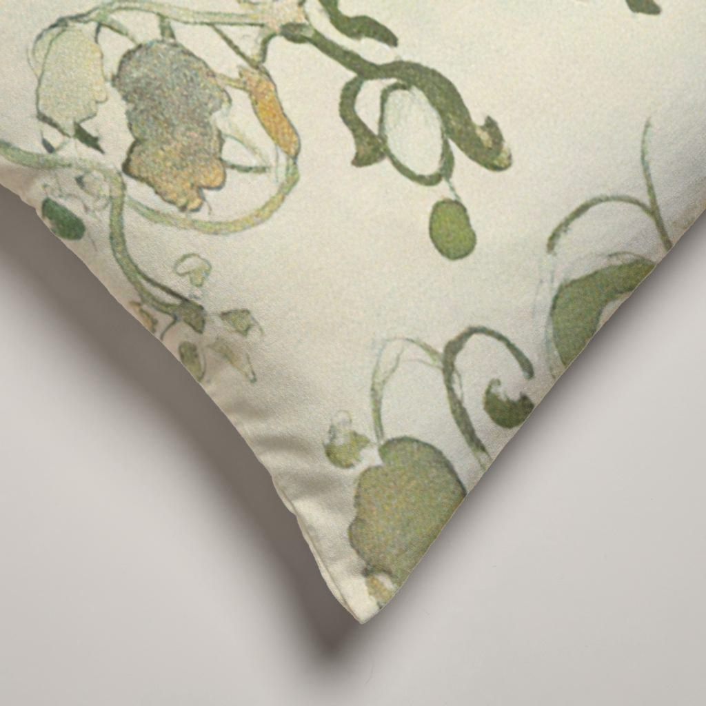 Cascade Botanical Velvet Lumbar Pillow Cover — Olive & Parchment; alternate product view 2 of 2, digital preview.