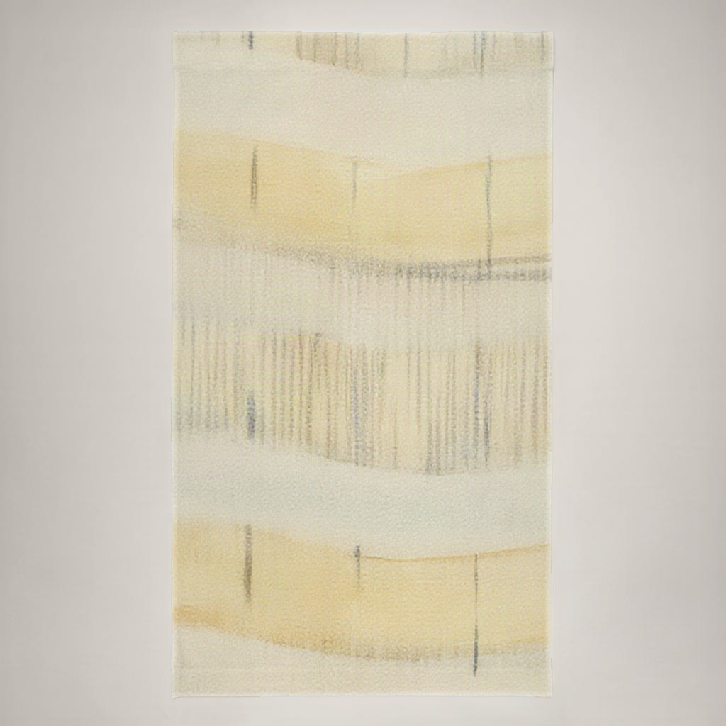 Citrine Stripe Everyday Cotton Curtain Panel — Butter & Graphite; alternate product view 2 of 2, digital preview.