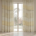 Citrine Stripe Everyday Cotton Curtain Panel — Butter & Graphite; digital product preview
