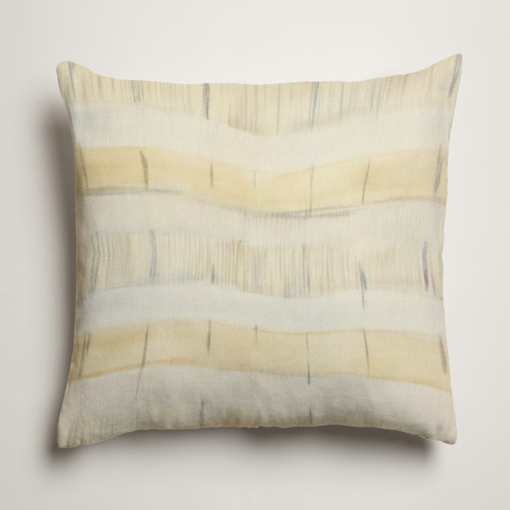 Citrine Stripe Soft Linen Pillow Cover — Butter & Graphite; clean-edge pillow cover shown with a styling insert, which is not included.