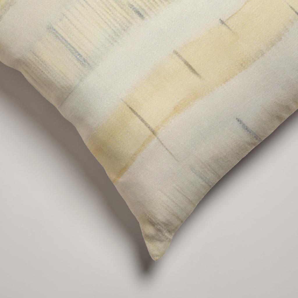 Citrine Stripe Soft Linen Pillow Cover — Butter & Graphite; alternate product view 2 of 2, digital preview.