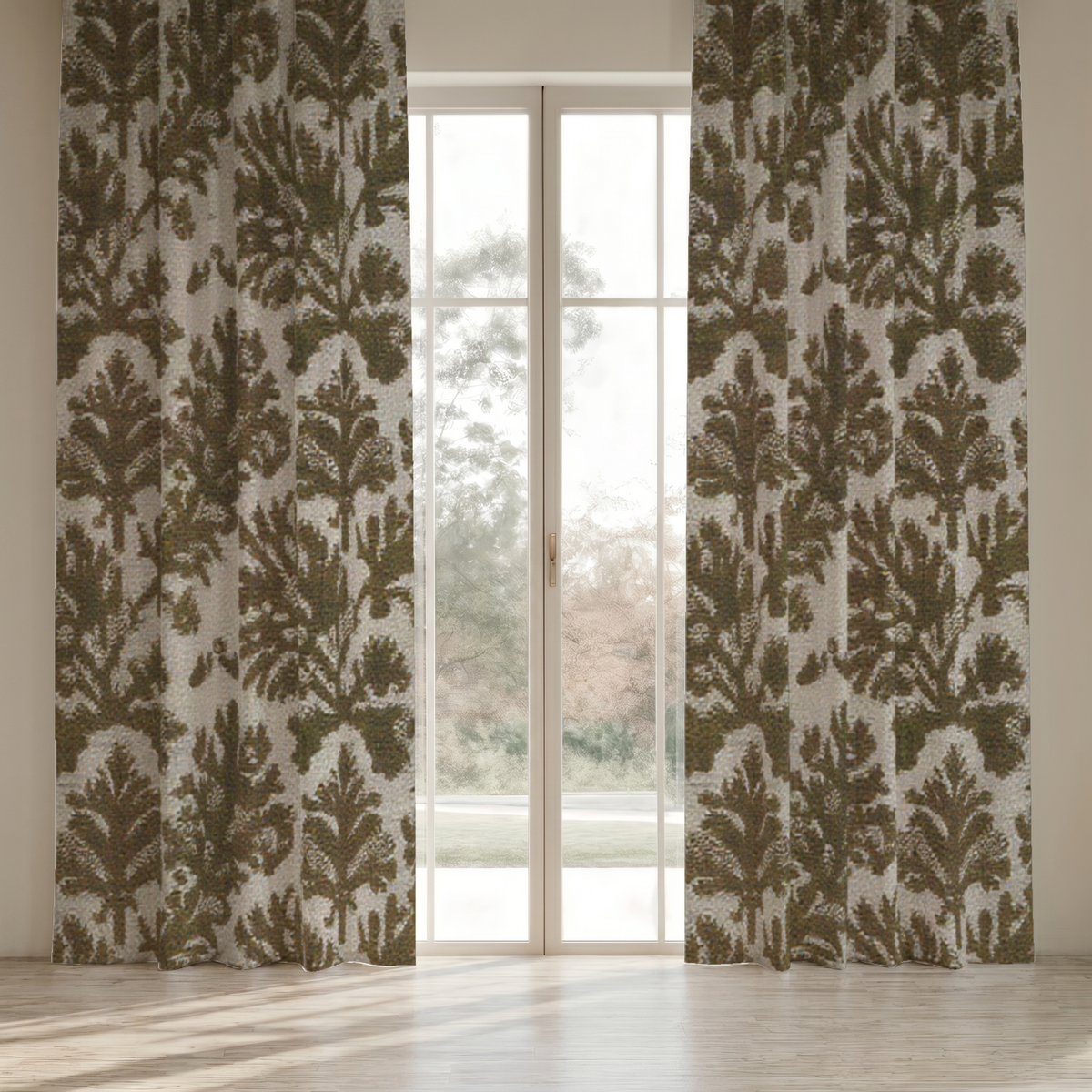 Cypres Botanical Everyday Cotton Curtain Panel — Moss & Chalk; digital product preview