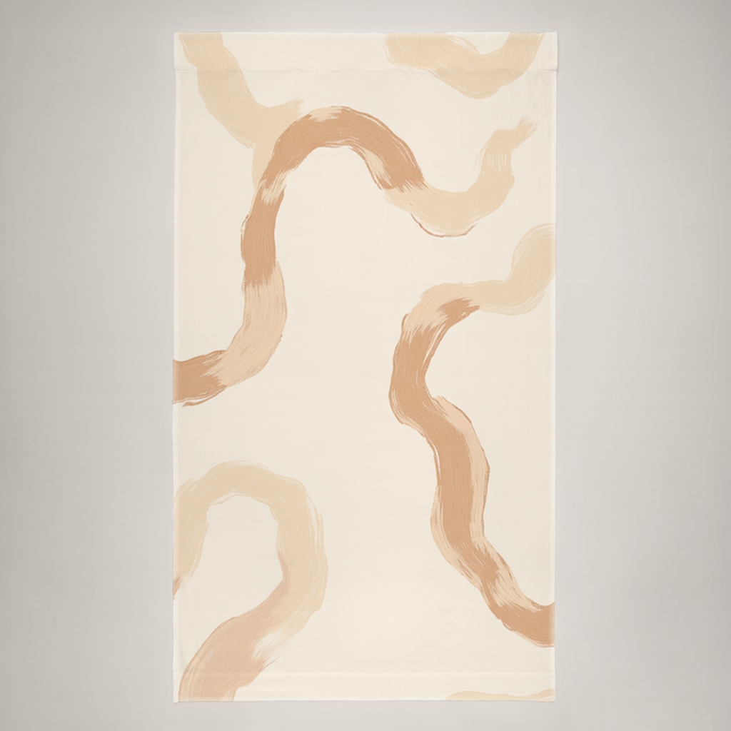 Dune Abstract Everyday Cotton Curtain Panel — Camel & Chalk; alternate product view 2 of 2, digital preview.