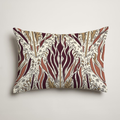 Ember Flame Velvet Lumbar Cover — Burgundy & Antique Gold; clean-edge pillow cover shown with a styling insert, which is not included.
