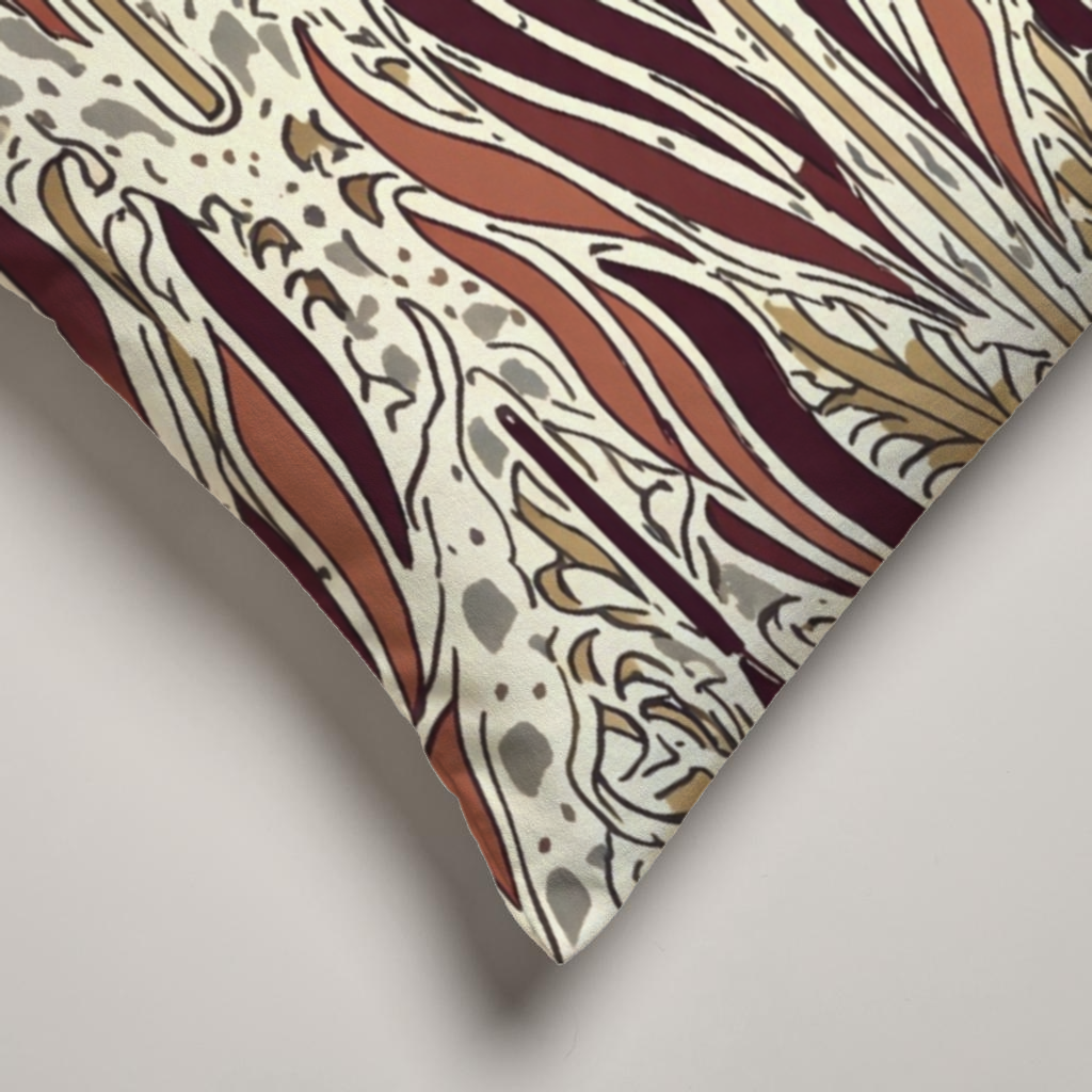 Ember Flame Velvet Lumbar Cover — Burgundy & Antique Gold; alternate product view 2 of 2, digital preview.