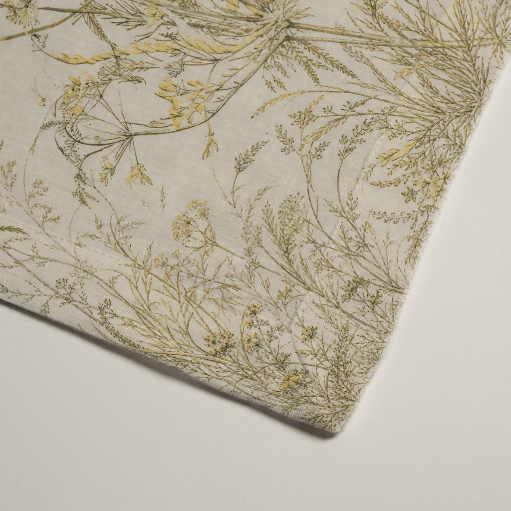 Fennel Botanical Linen Dinner Napkins — Olive & Butter; alternate product view 3 of 3, digital preview.
