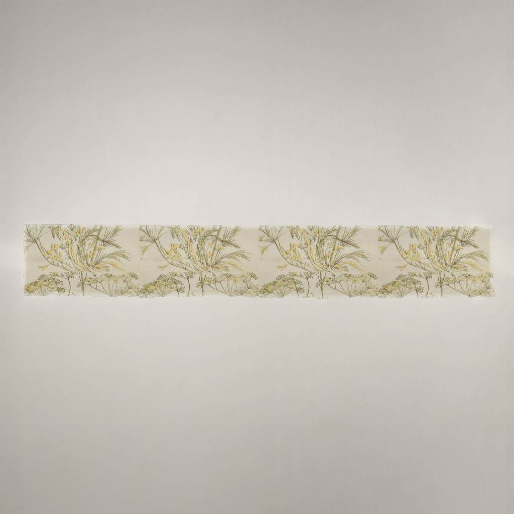 Fennel Botanical Linen Table Runner — Olive & Butter; alternate product view 1 of 3, digital preview.