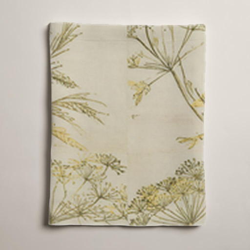 Fennel Botanical Linen Table Runner — Olive & Butter; alternate product view 2 of 3, digital preview.