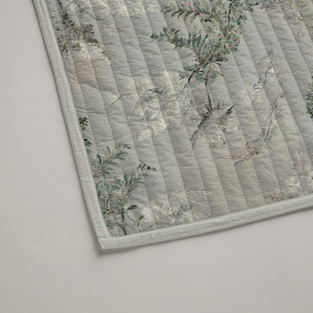 Fern Mist Botanical Organic Cotton Quilt — Sage & Chalk; alternate product view 2 of 2, digital preview.