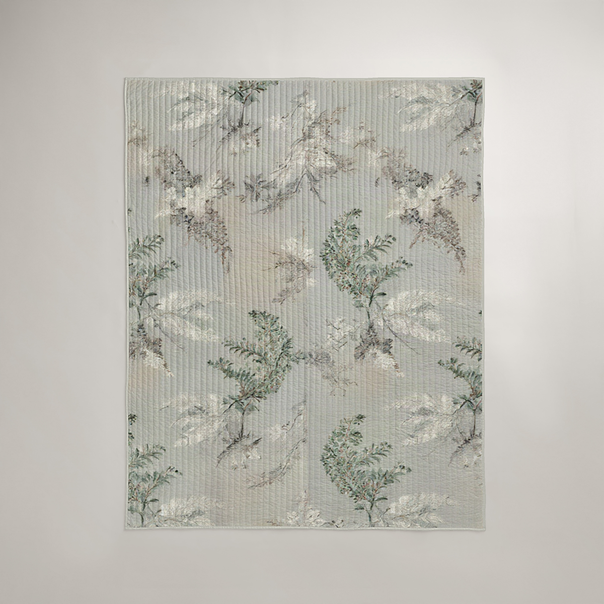 Fern Mist Botanical Organic Cotton Quilt — Sage & Chalk; digital product preview