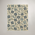 Indigo Petal Floral Organic Cotton Quilt — Indigo & Cream; digital product preview