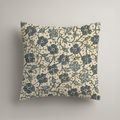 Indigo Petal Floral Organic Cotton Euro Sham — Indigo & Cream; digital product preview