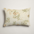 Jardin Floral Velvet Lumbar Pillow Cover — Moss & Cream; clean-edge pillow cover shown with a styling insert, which is not included.