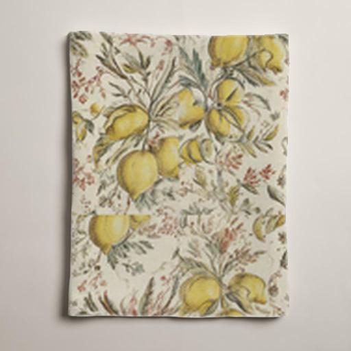 Lemon Grove Botanical Linen Table Runner — Citron & Olive; alternate product view 2 of 3, digital preview.