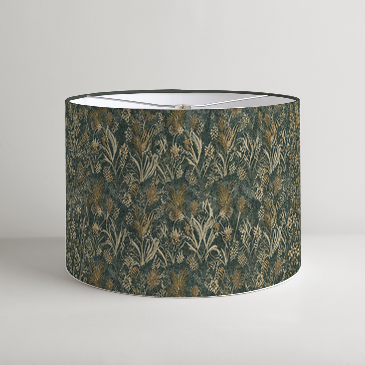 Marais Botanical Drum Lampshade — Teal & Ivory; digital product preview