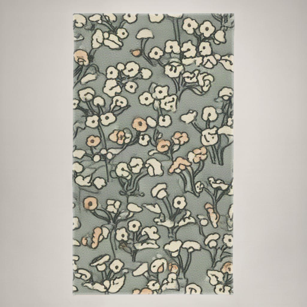Meadow Floral Everyday Cotton Curtain Panel — Sage & Blush; alternate product view 2 of 2, digital preview.