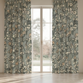 Meadow Floral Everyday Cotton Curtain Panel — Sage & Blush; digital product preview