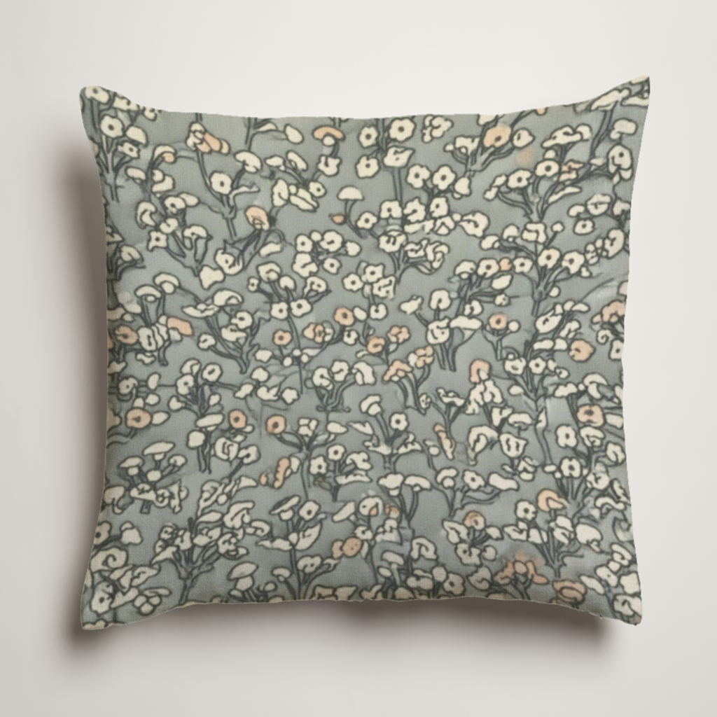 Meadow Floral Soft Linen Pillow Cover — Sage & Blush; clean-edge pillow cover shown with a styling insert, which is not included.