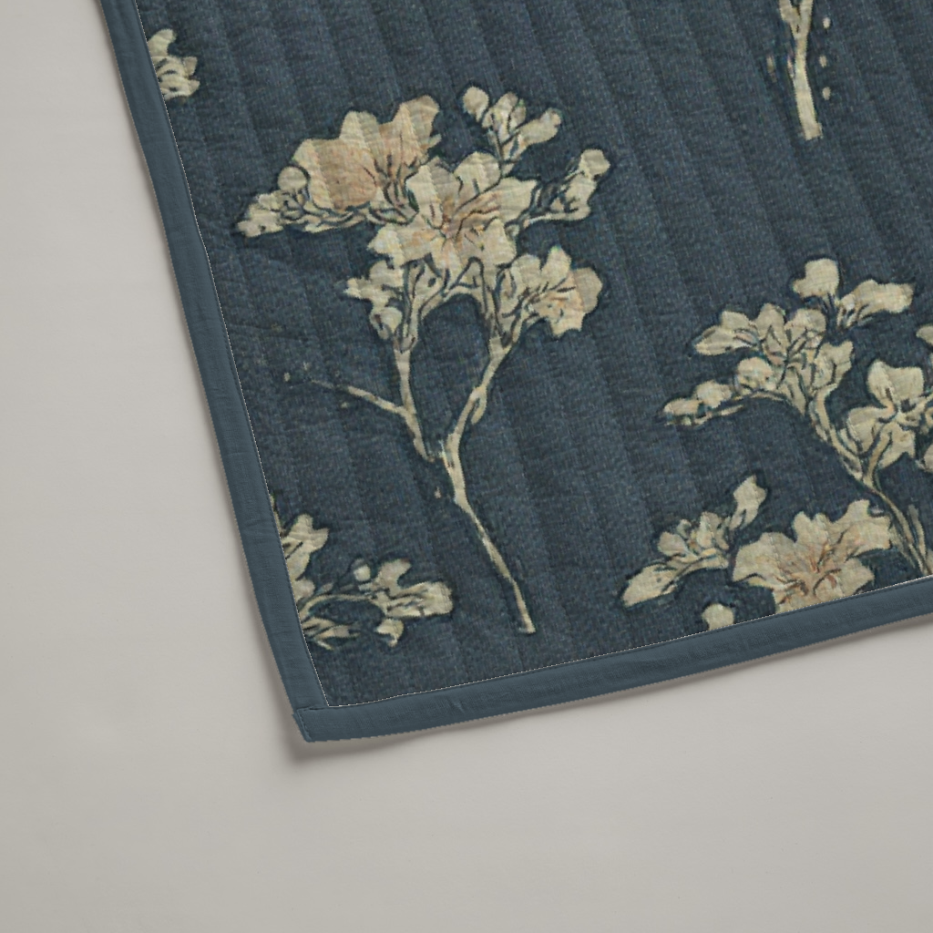 Moonflower Floral Organic Cotton Quilt — Ink & Flax; alternate product view 2 of 2, digital preview.