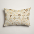 Mosaic Geometric Velvet Lumbar Pillow Cover — Tobacco & Ivory; clean-edge pillow cover shown with a styling insert, which is not included.