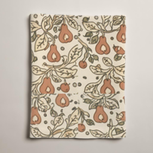 Orchard Botanical Linen Table Runner — Terracotta & Cream; alternate product view 2 of 3, digital preview.