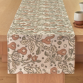 Orchard Botanical Linen Table Runner — Terracotta & Cream; digital product preview