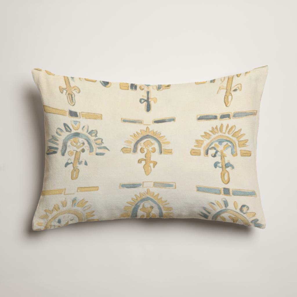 Patina Geometric Velvet Lumbar Pillow Cover — Gold & Ink; clean-edge pillow cover shown with a styling insert, which is not included.