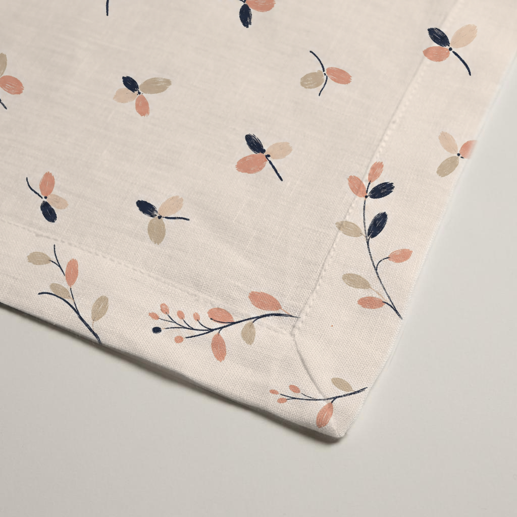 Petal Floral Linen Dinner Napkins — Rose & Ivory; alternate product view 3 of 3, digital preview.
