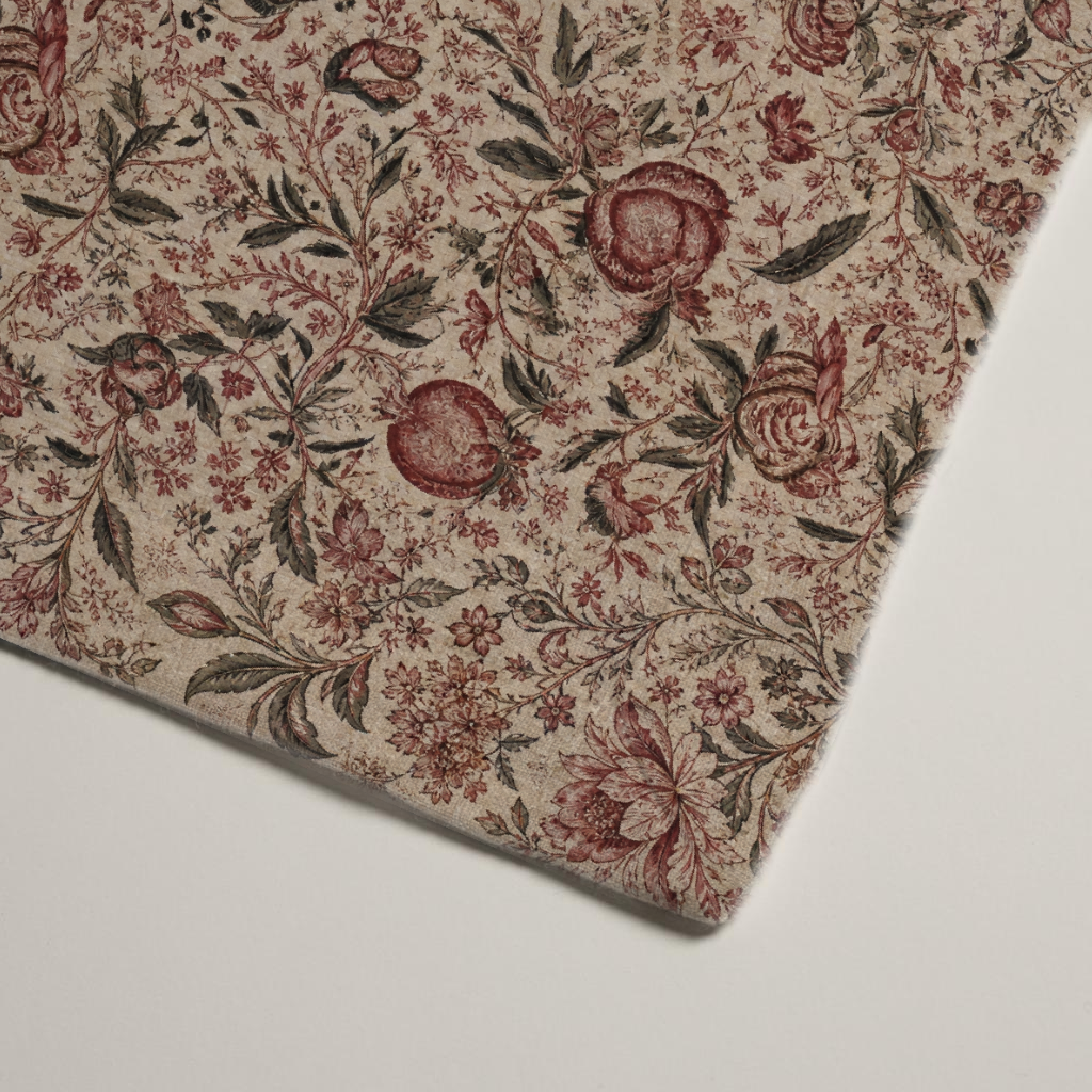 Pomegranate Botanical Linen Dinner Napkins — Garnet & Flax; alternate product view 3 of 3, digital preview.