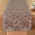 Pomegranate Botanical Linen Table Runner — Garnet & Flax; digital product preview