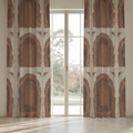 Portico Geometric Everyday Cotton Curtain Panel — Clay & Plaster; digital product preview