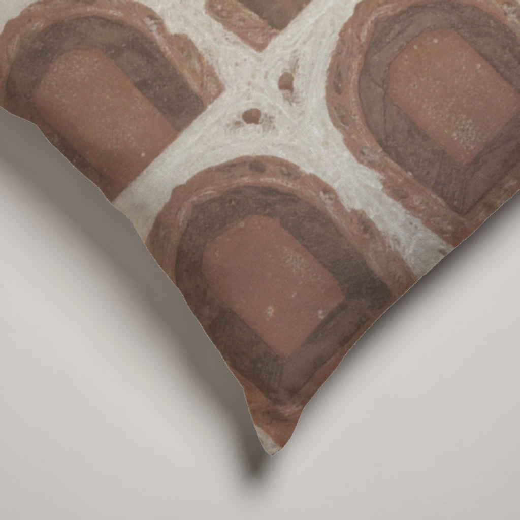 Portico Geometric Soft Linen Pillow Cover — Clay & Plaster; alternate product view 2 of 2, digital preview.