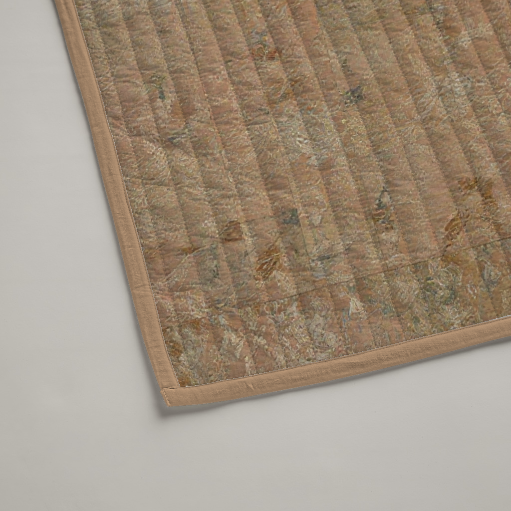 Ribbon Abstract Organic Cotton Quilt — Blush & Cream; alternate product view 2 of 2, digital preview.