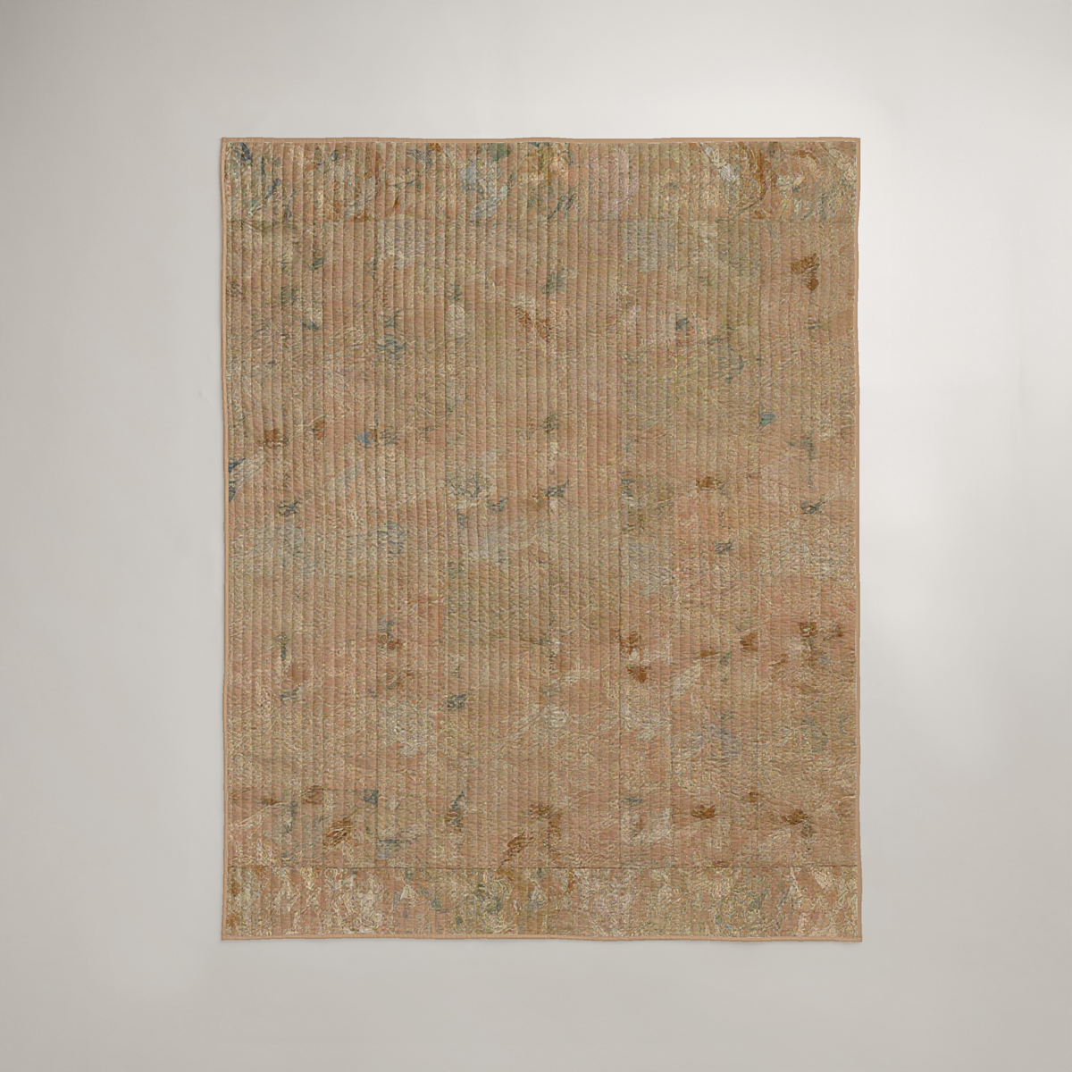 Ribbon Abstract Organic Cotton Quilt — Blush & Cream; digital product preview