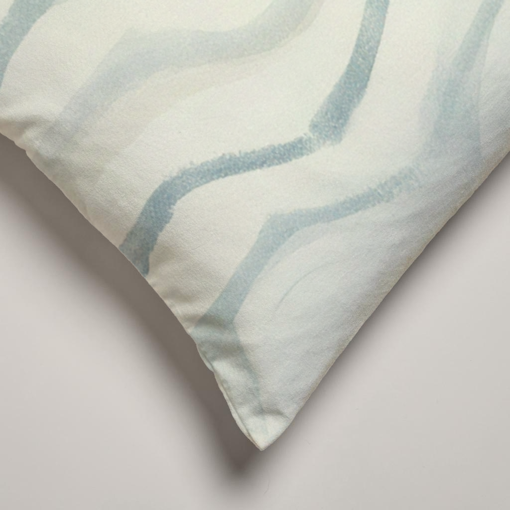 Ripple Abstract Velvet Lumbar Pillow Cover — Blue & Chalk; alternate product view 2 of 2, digital preview.