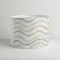 Ripple Abstract Drum Lampshade — Blue & Chalk; digital product preview