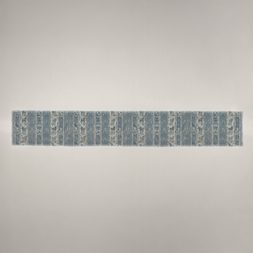 Riviera Scenic Linen Table Runner — Azure & Cream; alternate product view 1 of 3, digital preview.