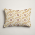 Saffron Geometric Velvet Lumbar Pillow Cover — Ochre & Burgundy; clean-edge pillow cover shown with a styling insert, which is not included.