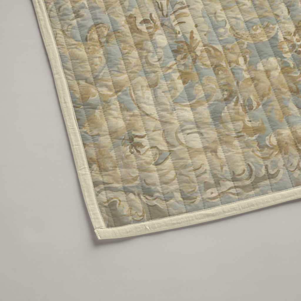 Serein Scenic Organic Cotton Quilt — Mist Blue & Ivory; alternate product view 2 of 2, digital preview.