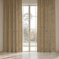 Solstice Stripe Everyday Cotton Curtain Panel — Ochre & Sand; digital product preview