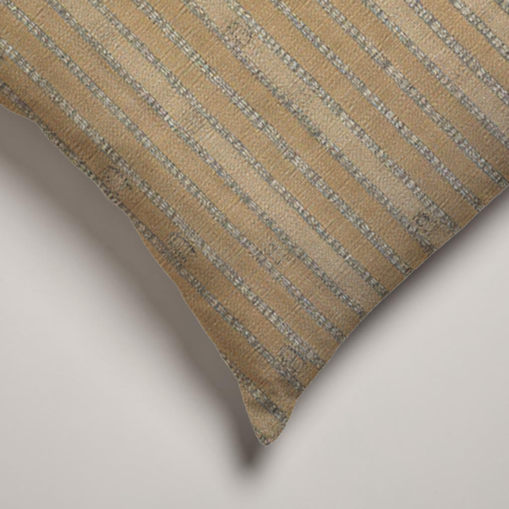 Solstice Stripe Soft Linen Pillow Cover — Ochre & Sand; alternate product view 2 of 2, digital preview.
