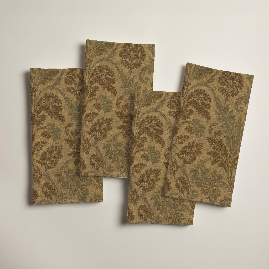 Sorrel Floral Linen Dinner Napkins — Chocolate & Oat; digital product preview