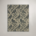 Starling Scenic Organic Cotton Quilt — Ink & Antique Blue; digital product preview