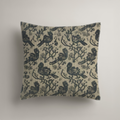 Starling Scenic Organic Cotton Euro Sham — Ink & Antique Blue; digital product preview