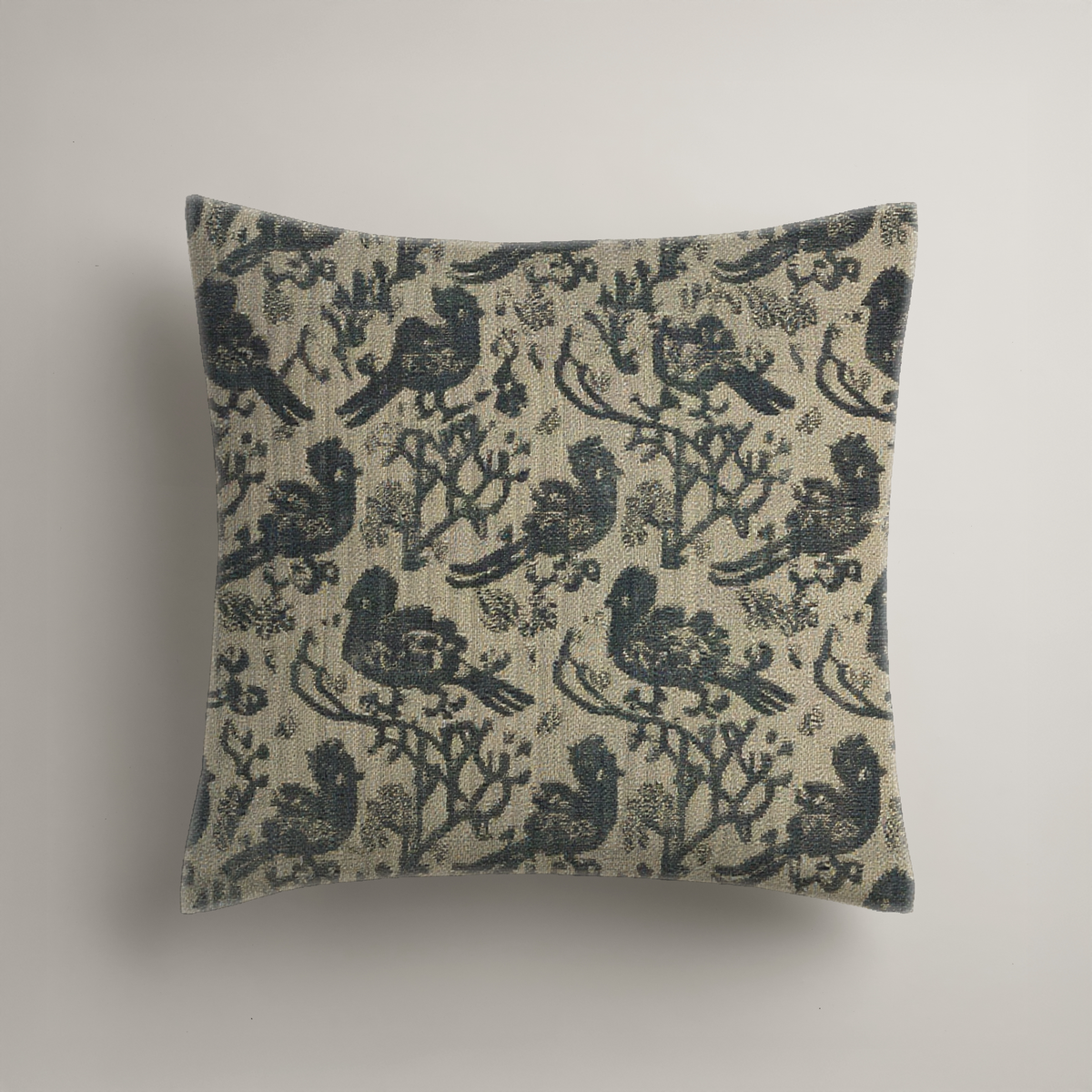 Starling Scenic Organic Cotton Euro Sham — Ink & Antique Blue; digital product preview