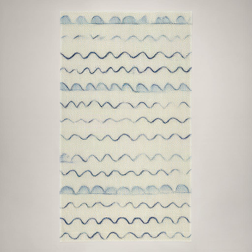 Tidal Geometric Everyday Cotton Curtain Panel — Ink & Ivory; alternate product view 2 of 2, digital preview.