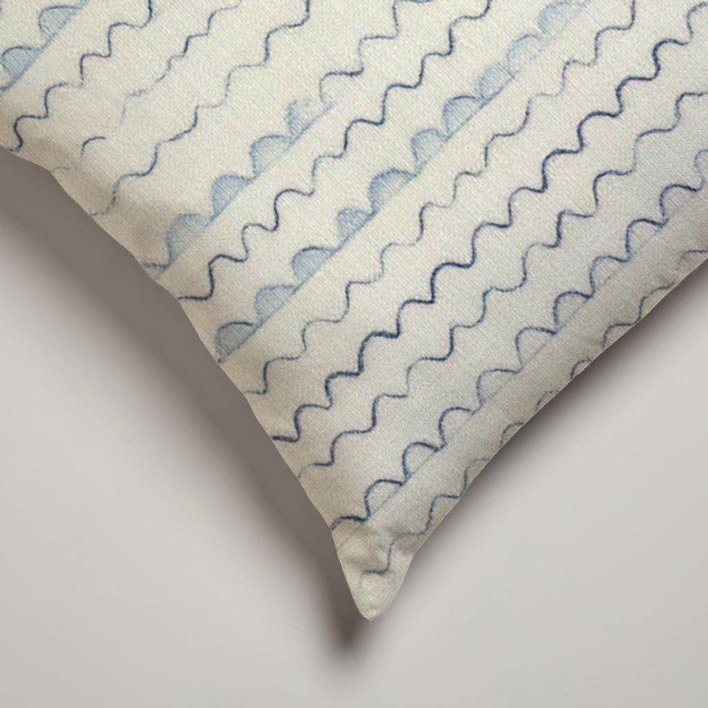 Tidal Geometric Soft Linen Pillow Cover — Ink & Ivory; alternate product view 2 of 2, digital preview.