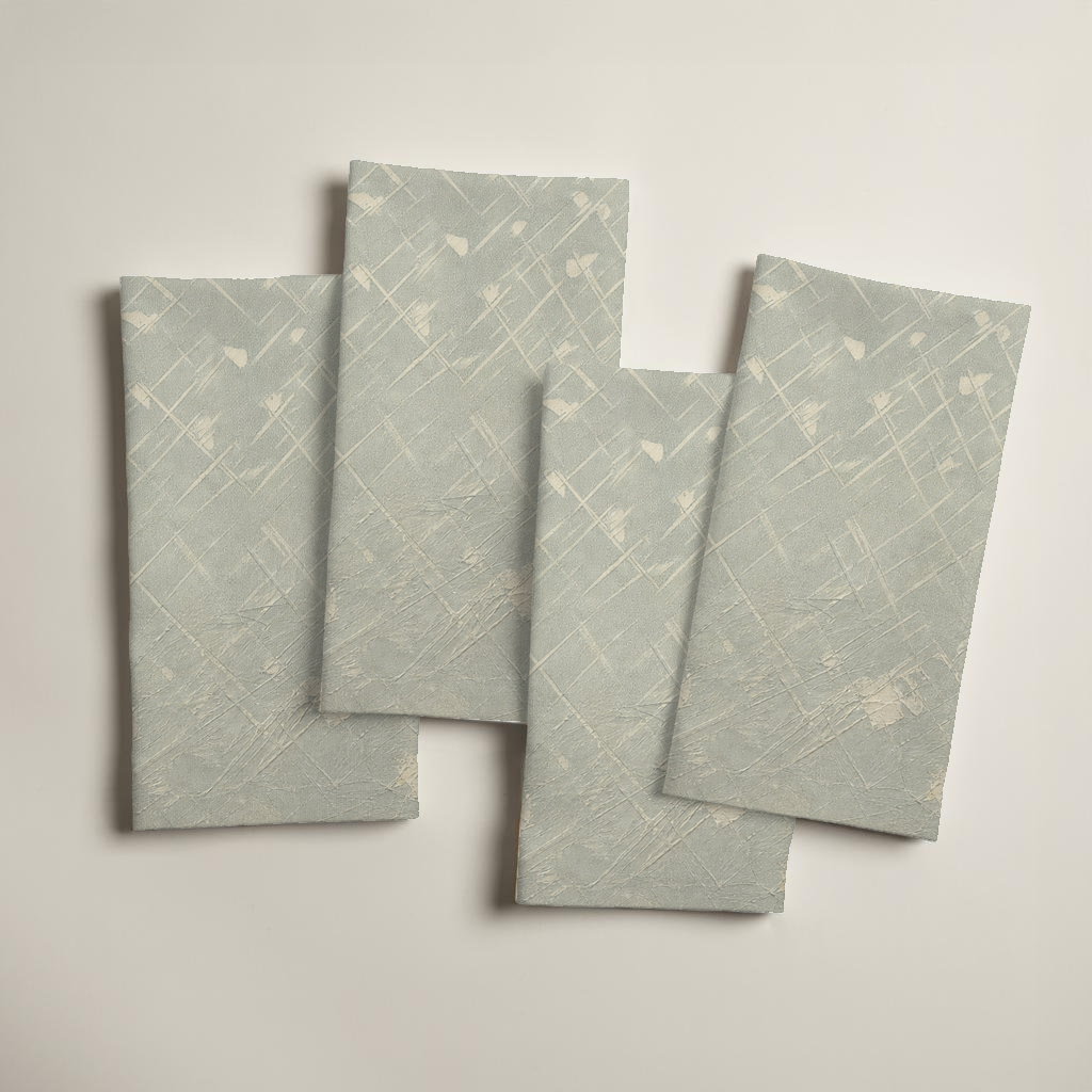 Trellis Geometric Linen Dinner Napkins — Sage & Ivory; digital product preview