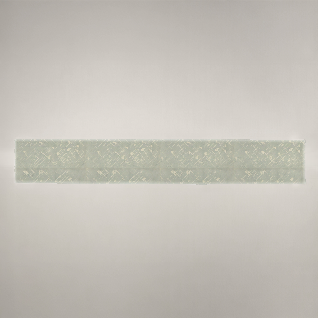 Trellis Geometric Linen Table Runner — Sage & Ivory; alternate product view 1 of 3, digital preview.